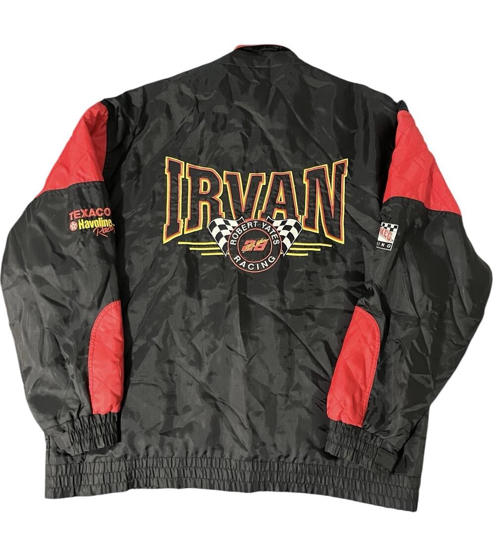 Vintage 90s Texaco Havoline Ernie Irvan Racing Windbreaker Jacket Yates Mens XL
